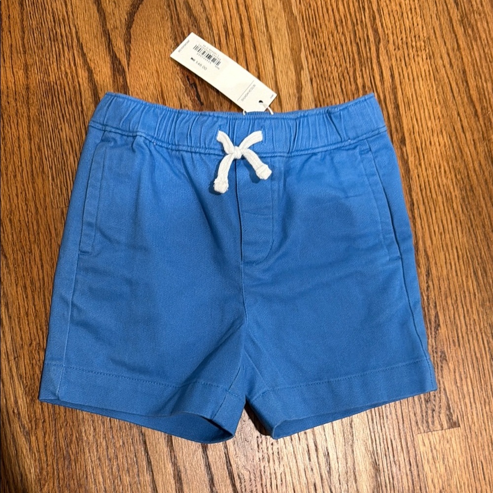 Janie and Jack Blue Twill Pull-On Drawstring Shorts NWT 18-24 months